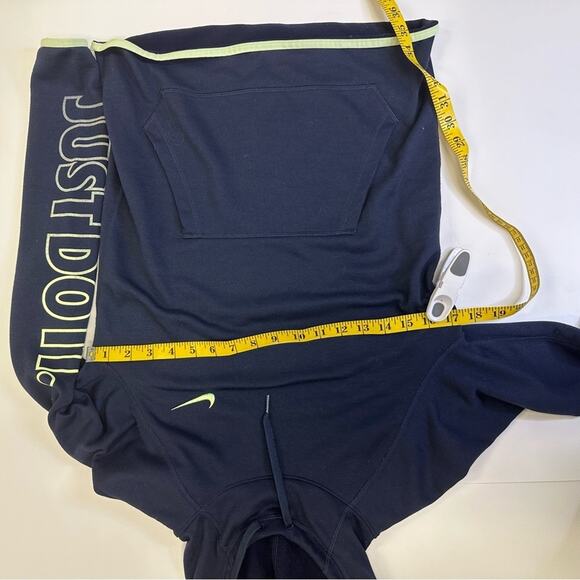 Nike Women’s Dri-FIT Hoodie Size XS Navy Blue “Just Do It” Pullover - Picture 9 of 12